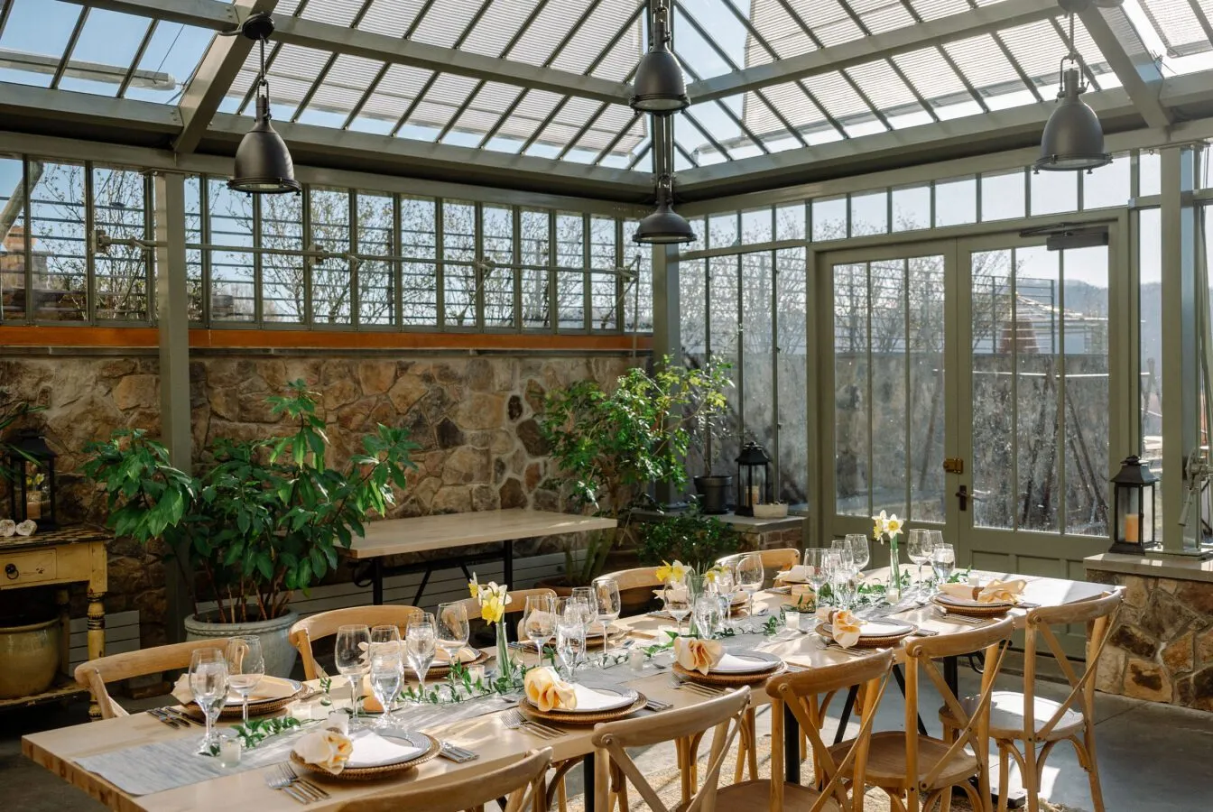 Vintner's Table in the Greenhouse
