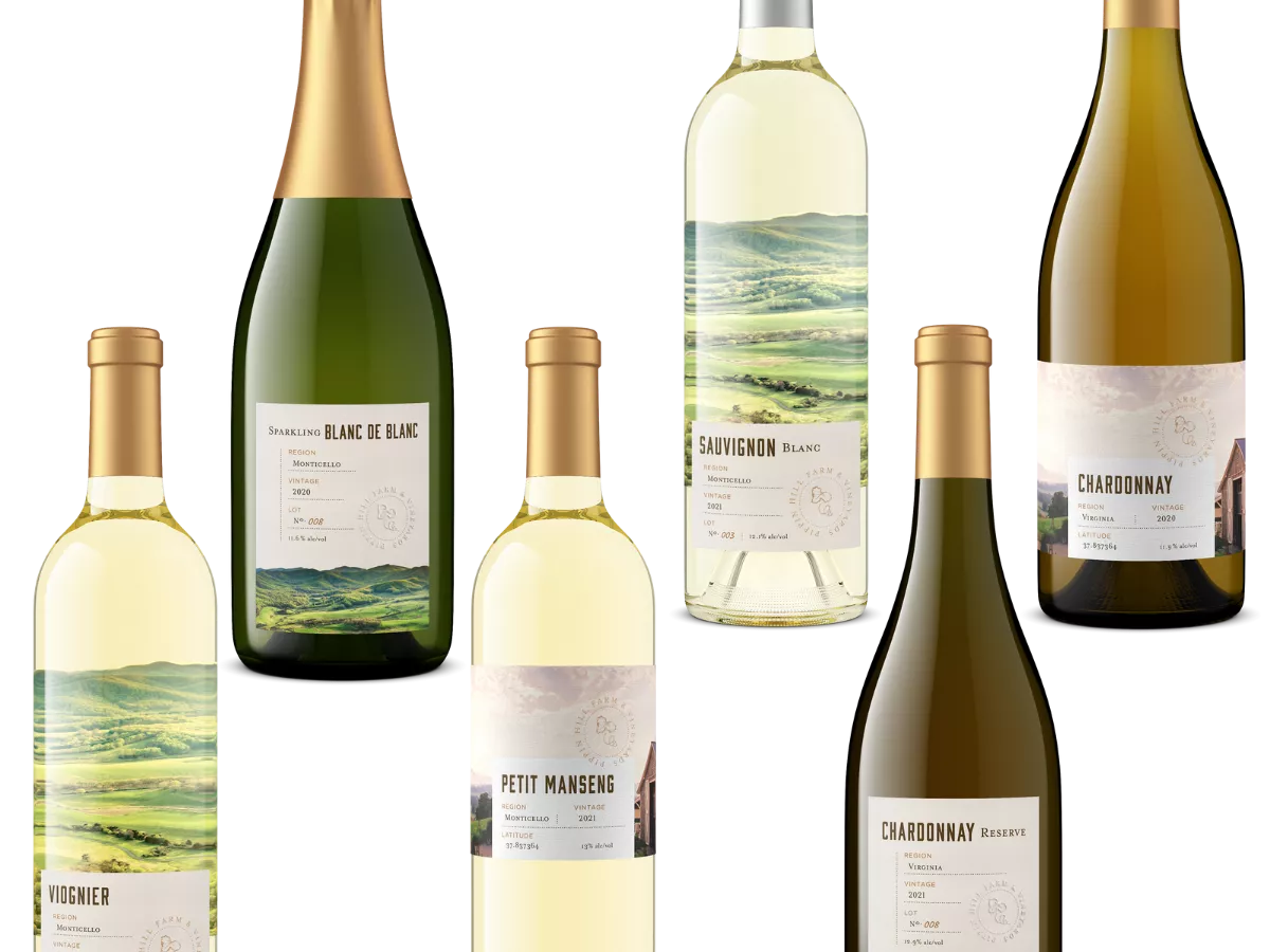 white wine bottles