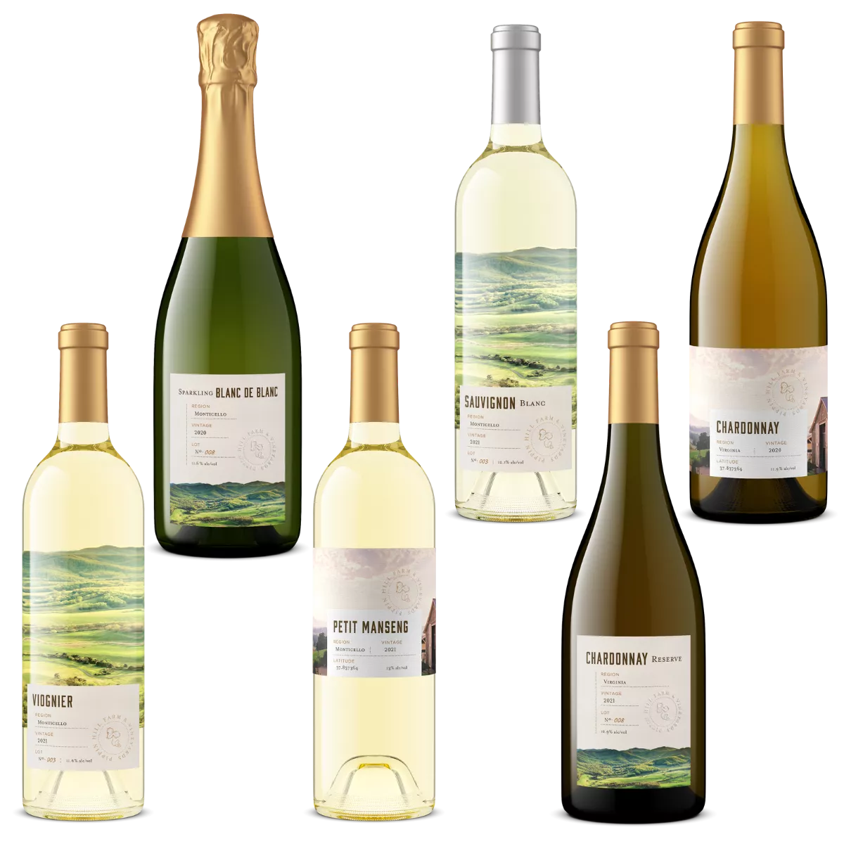 white wine bottles