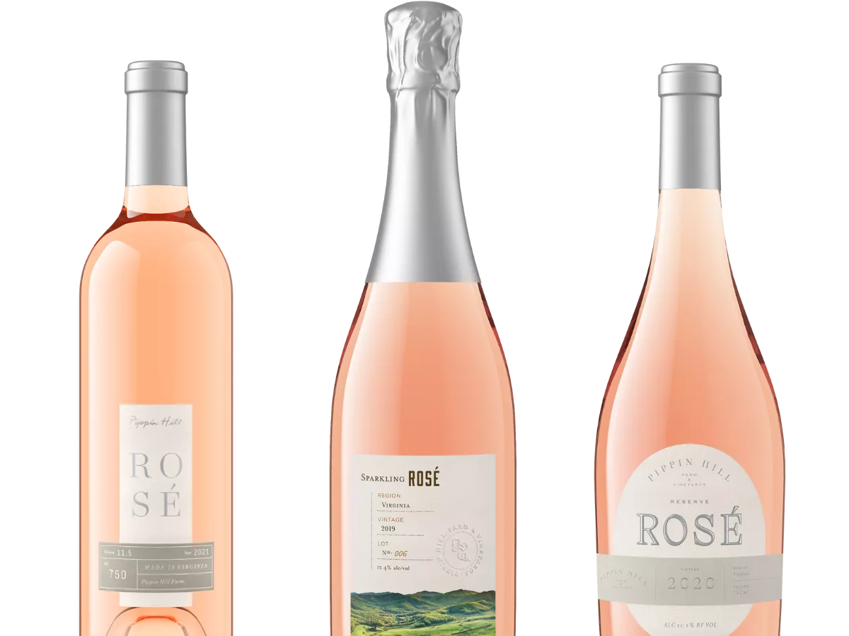 rosé wine bottles