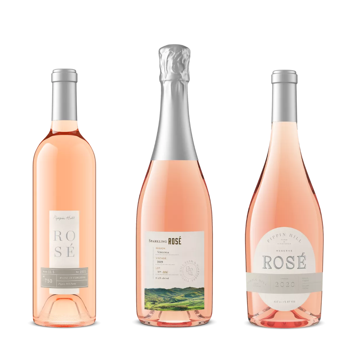 rosé wine bottles